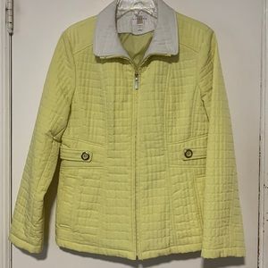 Women’s yellow jacket with tapered waist 2 pockets zip front